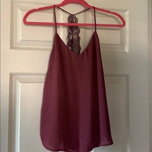 LA Hearts Burgundy Cami Lace Back